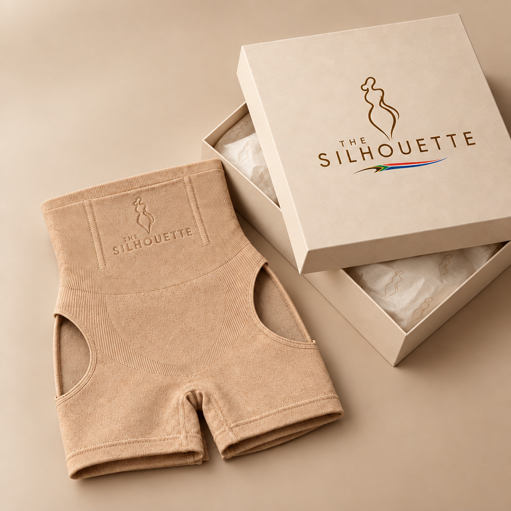 The Silhouette packaging with embroidered shapewear waistband